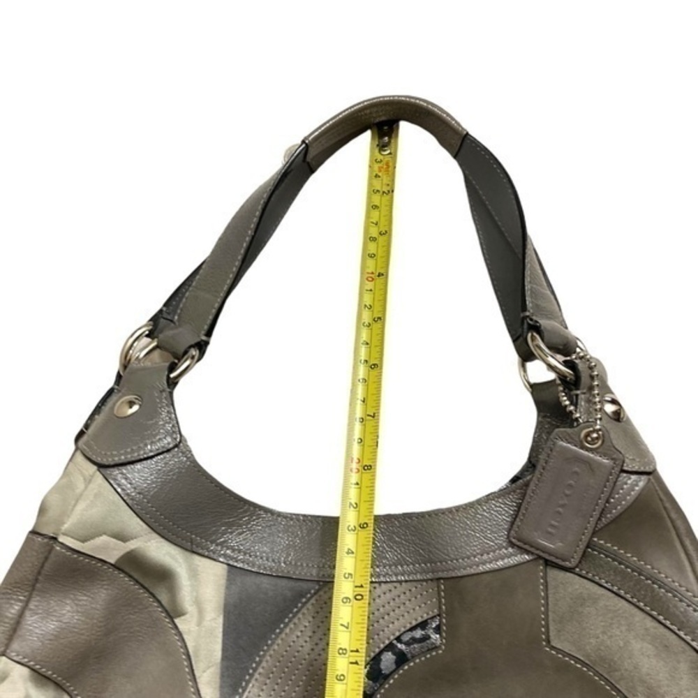 Coach rare gray patchwork Madison hobo bag RARE - Picture 3 of 16